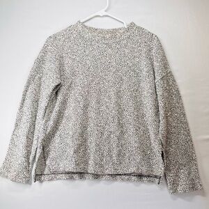 Madewell Heathered Black‎ and White Sweatshirt